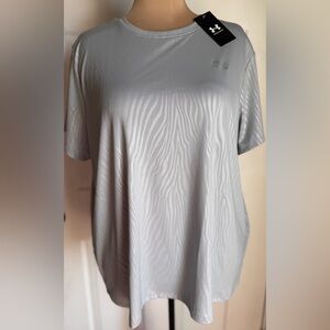 NWT Under Armour Plus Size reflective stripes Crew neck t shirt 2X & 3X avail.